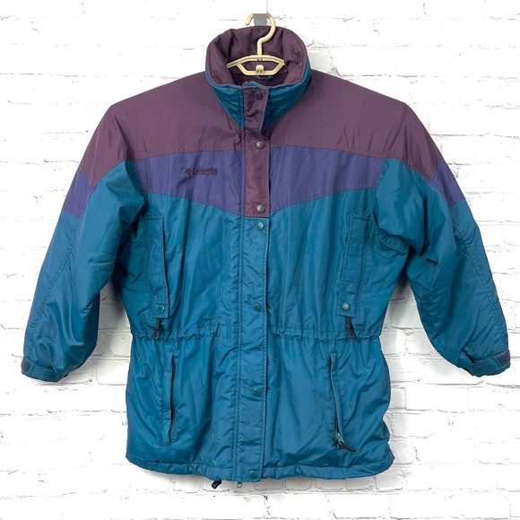 VINTAGE |•COLUMBIA•| 90s Oversize Double Drawstring Retro Jacket Size Medium - Picture 1 of 16